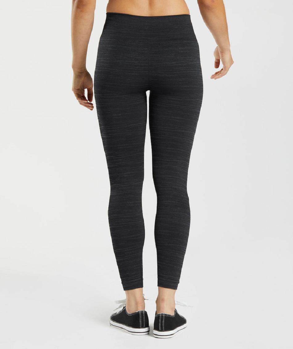 Gymshark Adapt Marl Seamless Ženske Tajice Crne Sive | HR 3969TCE